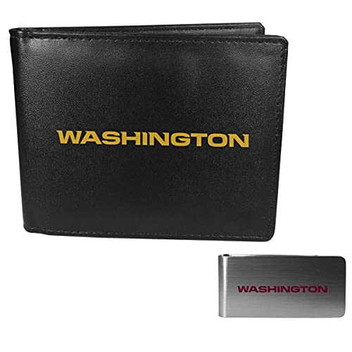 Siskiyou Sports NFL Washington Football Team Bi-fold Wallet & Money Clip, Black…