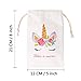 Whaline Party Favor Bags Supplies 12 Pack Small Reusable Canvas Goodie Drawstring Bags for Kid's Birthday Party Favors and Baby Shower Gifts (5 x 8 inches)