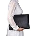 Aladin Oversized Clutch Bag Purse, Womens Large leather Evening Wristlet Handbag Black