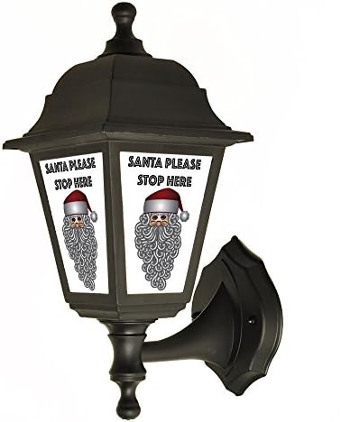Santa Please Stop Here Christmas Outside Wall Light, Lantern, Lamp, Sign Light