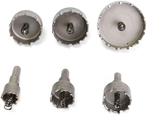4EVERHOPE 6 Pcs HSS TCT Tip Hole Saws Cutter Drill Bits Set Carbide Hole Opener Cutter, 22-65mm, Silver - Image 3