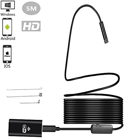 Smartphone Endoscope Borescope - Wifi HD Resolution Waterproof Inspecting Camera 8pcs LEDs for Android IOS Devices (16.4 ft/5 Meter) by Viokexs