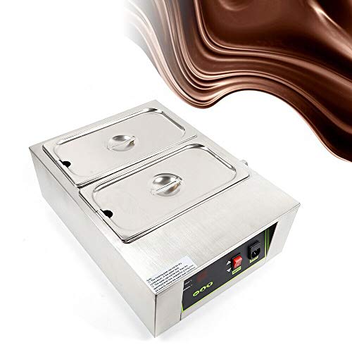 HYYKJ Electric Chocolate Melting Pot Machine 2 Melting Pot 22LB Capacity Chocolate Warmer Heater Boiler Tempering Furnace Machine Commercial Chocolate Shop and Home Chocolate Melter Maker