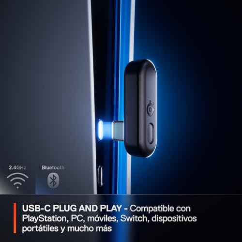 Arctis Nova 3P Wireless Auriculares Gaming multiplataforma - App - Batería 40h - Controladores magnéticos de neodimio - 2,4 GHz/Bluetooth - Micro extraíble - PS5, PS4, PC, Switch -Blanco