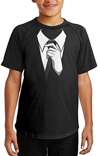 Teenagers Gentleman Tuxedo Raglan Baseball T-shirts Custom Short Sleeve Graphic T Shirt
