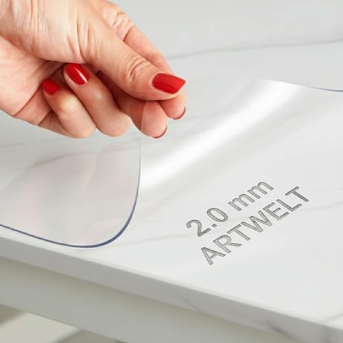 Artwelt Tischdecke Transparent Tischfolie 2.0mm Tischschutz 300cm X 90cm