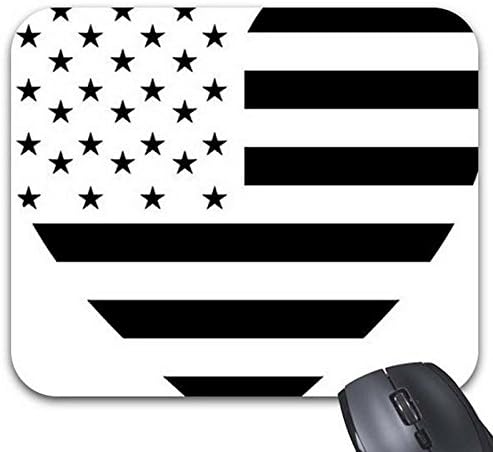 Starings Mousepad Red And White Stripes Heart Print Natural Eco Rubber Durable Mouse Mat 9 X 7.5In