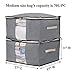 SLEEPING LAMB Large Capacity Storage Bag Container Multized Duvet Comforter Closet Organizations Breathable Household Home Storage Bins with Clear Window, 3 Pack, Grey