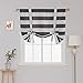 Deconovo Gray Striped Blackout Window Curtains Thermal Insulated Grey and Greyish White Striped Curtains Tie Up Curtains for Bedroom 46W X 63L Gray 1 Panel