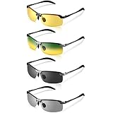 SHINU Polarized Photochromic Sunglasses - Grey Lens For Driving, Night Vision & Blue Light Blocking (Model 8068)