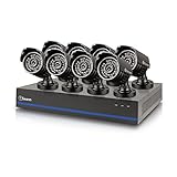 Swann 8 Channel 1080p TVI DVR Security System with 8 1080p Cameras, 2TB Hard Drive, and 100' Night Vision