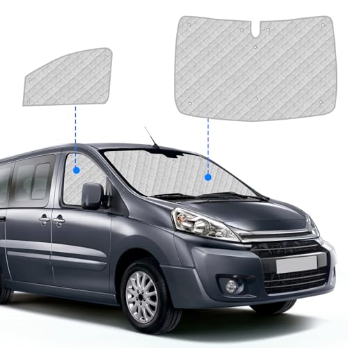 Car Interior Sun Visor Compatible with Citroen Jumpy/Dispatch 2006-2016, 3 Pieces Internal Car Sun Visor Cover