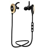 Bluetooth Earbuds Stoon Lightweight Stereo Wireless Headphones for Running Noise Cancelling Sweatproof Headset with Mic for Sports / Workout / Travel Secure Ear Hooks Design (Black)