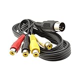 Kenable 5 Pin Din 180 Degree to 4 x RCA Phono Female Sockets Red Cable 1.2m (~4 feet)