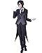 miccostumes Men's Costume Anime Butler Cosplay Outfit Double-breasted Tailcoat Trousers Shirt Vest with Accessories X-large Black