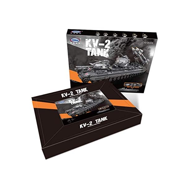 XHH 12che 3663Pcs Militärisches Panzerspielzeug KV-2 Panzermodell MOC WW2 Army Panzerspielzeug – Bild 5