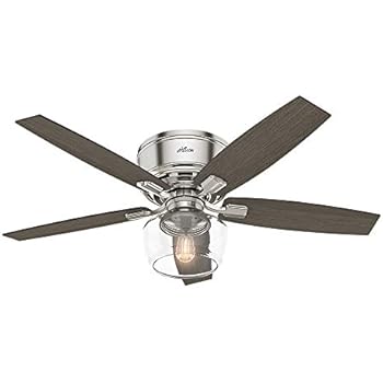 Hunter Indoor Low Profile Ceiling Fan With Light And Remote