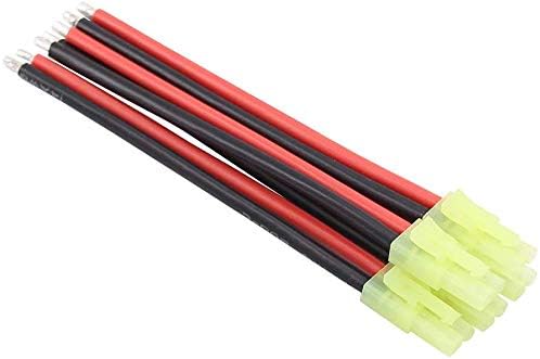 3 works Mini Tamiya Male Connector Adapters Wire with 10cm 14awg For RC Hobby Lipo Battery, Small