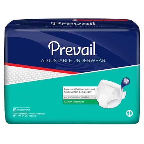 First Quality Products Prevail Adjustable Underwear Medium Waist 28-46" - Case of 72 - Model pvr-512 by First Quality Products