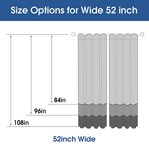 HOMEIDEAS 2 Panels Tab Top Outdoor Curtains for Patio Waterproof