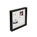 EDGEWOOD Square Shadow Box Picture Frame Linen Background Real Glass Front for Memorabilia, Scrapbooking, Keepsake, 12x12 Inches, Black