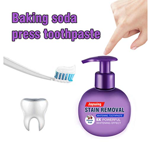 Strengthening Stain Removal Gel Toothpaste Teeth Whitening Toothpaste Fight Bleeding Gums White Toothpaste, Natural, Vegan, Paraben-Free, Anti-Cavity, Pump Packaging (Passion fruit) - Thumbnail 3