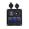Iztoss-3-gang-rocker-switch-panel-with-power-socket-31A-dual-USB-wiring-kits-and-Decal-Sticker-Labels-DC12V24V-for-Marine-Boat-Car-Rv-Vehicles-Truck-blue-led