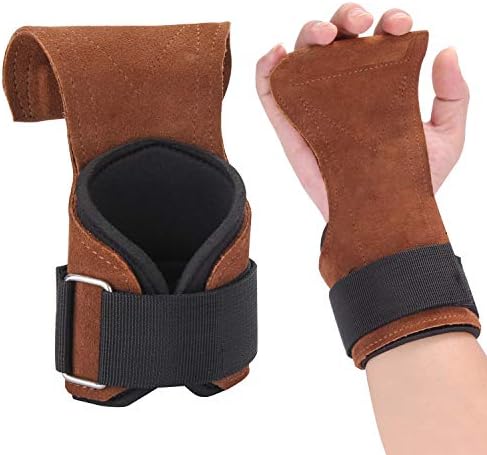 Bestfire Set of 2 Weight Lifting Grips Heavy Duty Training Straps Leather Palm Grips Hand Bar Wrist Support Gloves for Men Women Weightlifting Crossfit Workout Powerlifting Bodybuilding, One Size
