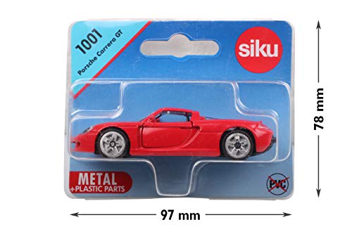 siku 1001, Porsche Carrera GT Sportwagen, Metall/Kunststoff, Rot, Öffenbare Türen, Spielzeugauto für Kinder – Bild 3