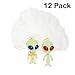 Pack Of 12 Alien Paratroopers Plastic 2.5 Inches 2 Colors Eyes, Red And Blue - Stringed Paratroopers Assortment Action Figures - For Kids Great Party Favors, Fun, Toy, Gift, Prize - By Kidsco