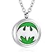 AZORA Aromatherapy Essential Oil Diffuser Necklace Stainless Steel Locket Pendant Jewelry for Women Girls Boys (Batman Oils Necklace for boy)
