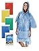 Wealers Rain Poncho Bulk Pack Disposable Emergency Ponchos Adults Raincoat Multi Colors
