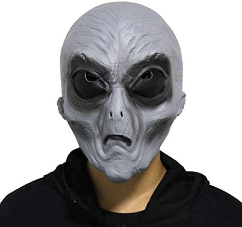 FantasyParty Alien Head Mask ufo mask Halloween Novelty Mask Costume Party Latex (grey)