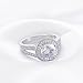 FENDINA 925 Sterling Silver Round Split Shank Bridal Engagement Rings for Women