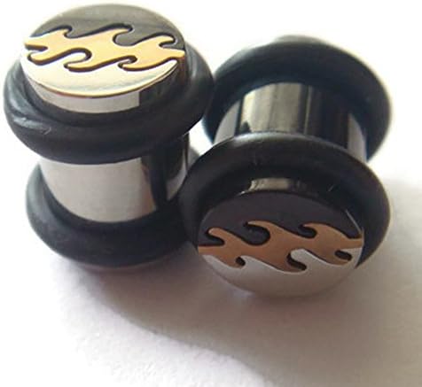 0g 0 Gauge 8mm Puzzel Ear Plugs Rings Ring Earring Earlet Body Piercing