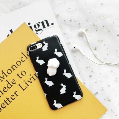 AliPlus iPhone 7 Plus Case, Squishy Many Rabbits 3D Soft Cute Silicone TPU Protective Phone Case for Apple iPhone 7 Plus 5.5 inch Black