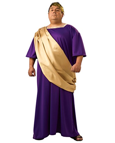 Caesar Costume Rome Greek Toga Robe Purple and Gold Theatrical Mens Costume