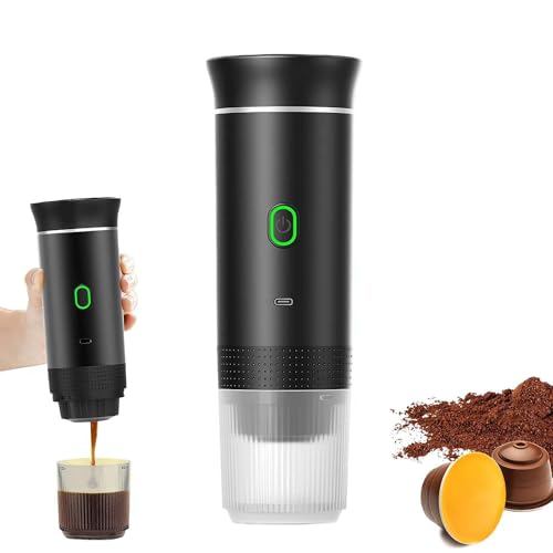 NIUB Portable Coffee Maker Espresso Machine for Travel Nano Car Coffee Maker Compatible with Ground Coffee & Capsule for RV, Hiking Camping Office, Travel Espresso Make