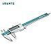 UBANTE Quality Electronic Digital Caliper Inch/Metric/Fractions Conversion 0-6 Inch/150 mm Stainless Steel Body Green/Silver Extra Large LCD Screen Auto Off Featured Measuring Tool