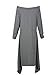 Xuan2Xuan3 Womens Long Sleeve Oversized Top Tunic Shirt Loose Casual Dress,Dark Gray,X-Large