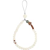 UKCOCO Phone Wrist Strap Buddha Beads Mobile Phone Strap Lanyard Keychain Hanging Pendant Chinese Style Phone Wrist Rope (Random colors of flowers)