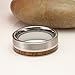 Fashion Month Mens Womens 8mm Tungsten Silver Ring Vintage Wedding Engagement White Band with 100% Koa Wood Flat Top