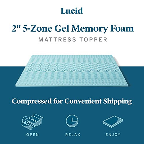 Lucid 2 Inch Mattress Topper California King Memory Foam Mattress Topper California King 5