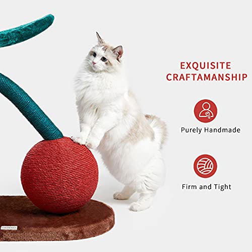 VETRESKA Large Cherry Cat Scratching Post with Hammock, Cat Scratcher
