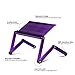 Furinno Ergonomics Aluminum Vented Adjustable Laptop Portable Bed Tray, Purple