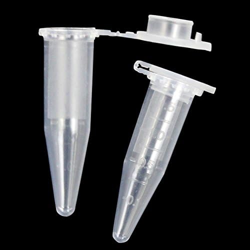 Momok 600 PCS 1.5ml plastic Microcentrifuge Tube with Snap Cap, clear plastic test tube, Centrifuge tubes, Polypropylene Graduated, natural