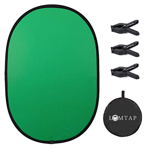 LOMTAP Photography Backdrop 2 in 1 Green Blue 5ft x 6.5ft Collapsible