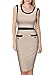 Miusol Women's Formal Scoop Neck Contrast Sleeveless Cocktail Pencil Dress