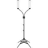 GLAMCOR Elite X Portable LED Lighting Kit for Eyelash Extension, Esthetician, Makeup, Filming &amp; Photography | 5600K Five-Stage Dimming Daylight, with Travel Bag &amp; Tripod (Black)