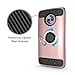 Phone Case for Motorola Moto X4 with Tempered Glass Screen Protector Cover Magnetic Ring Holder Stand Kickstand Cell Accessories MotoX4 X (4th Generation) 4X 4 Gen Android One XT1900-1 Women Rose Gold